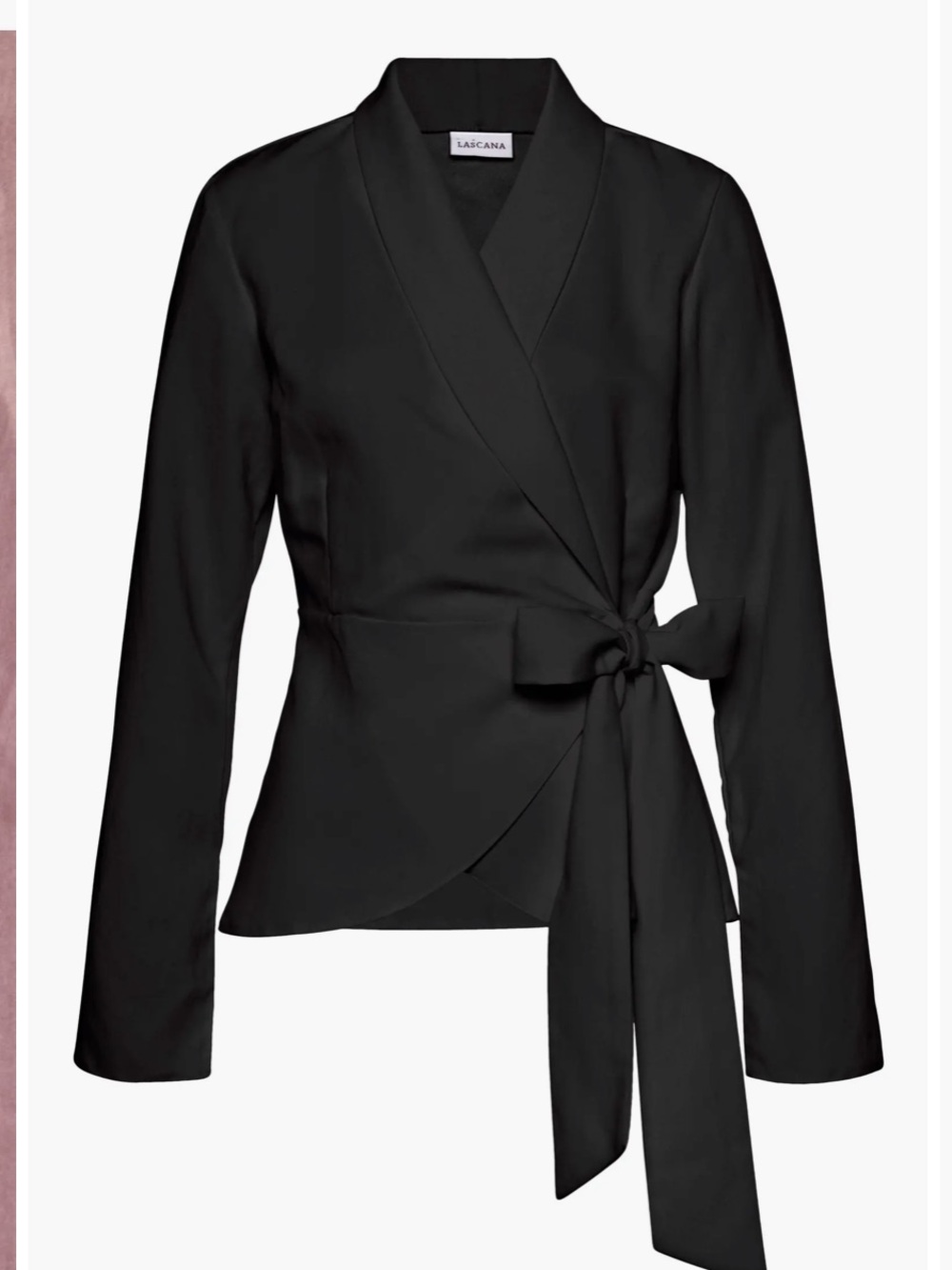 LASCANA Black Wrap Tie Blouse Preowned, worn once, size 6